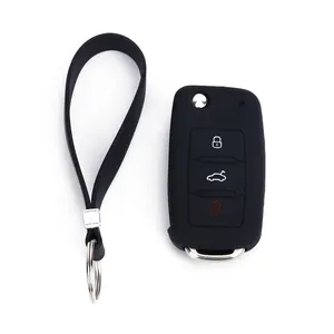 定制促销便宜环保橡胶腕带钥匙圈硅胶手链带钥匙扣的汽车钥匙套