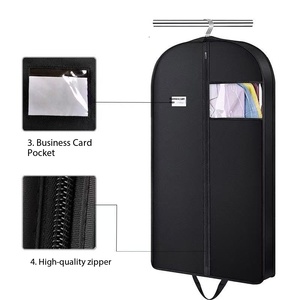 Housse de costume noire personnalisée avec fenêtre transparente, housse de vêtement pliable anti-poussière pour le <span class=keywords><strong>voyage</strong></span> et le rangement - Product Image 4