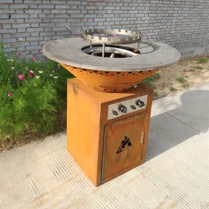 Corten barbecue gaz en acier machine foyer table fumoir extérieur grill charbon barbecue usine