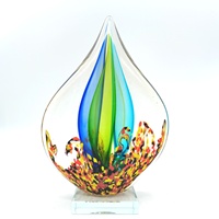 Trophée en verre d'art soufflé à la main, coloré, en forme de goutte d'eau, décoratif, prix de vente en tête de liste en 2024