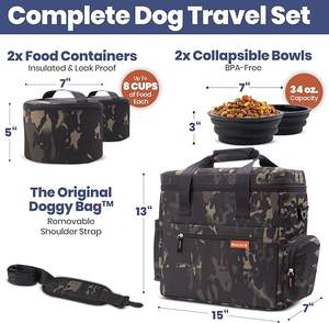 Échantillon gratuit Sac de voyage pour chien Modoker, Ensemble de voyage pour animaux de compagnie pour le week-end Sac de transport pour chien et chat approuvé par les compagnies aériennes avec des poches multifonctions - Product Image 4