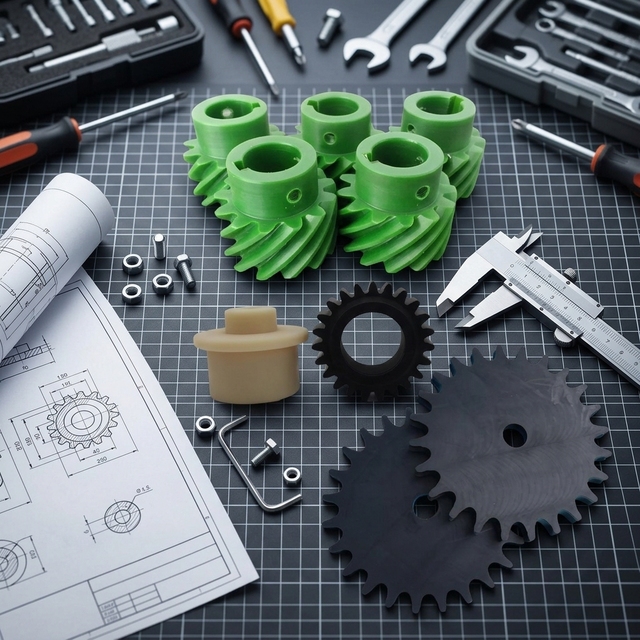 Precision CNC Machined Nylon Gear PA66 MC Custom Plastic Spur Helical Gears Polyamide Industrial Machine Component