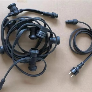 Alta calidad 2*1.5 mm2 E27 cinturón de luz Cable plano de goma iluminación de vacaciones IP65 Cadena de luz al aire libre - Product Image 1
