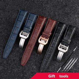 <span class=keywords><strong>Bracelet</strong></span> de <span class=keywords><strong>montre</strong></span> en <span class=keywords><strong>cuir</strong></span> véritable 20mm 22mm pour Portugal 7/Pilot Botao Fino Mark 18 Series Homme Noir Bleu <span class=keywords><strong>Marron</strong></span> - Product Image 3