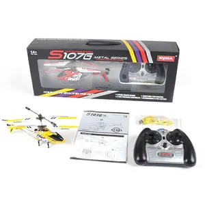 Mainan Remote Control Anak-anak Seri Logam S107g Rc Helikopter dengan Gyro dan Lampu