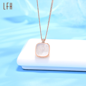 Cangkang alami dekoratif manik-manik liontin perhiasan rantai 18k emas murni kalung kerang au750 emas 18k nyata - Product Image 3