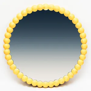 الجملة مخصص الأصفر البولكا نقطة إطار بلاستيك الرجعية مرآة مستديرة
