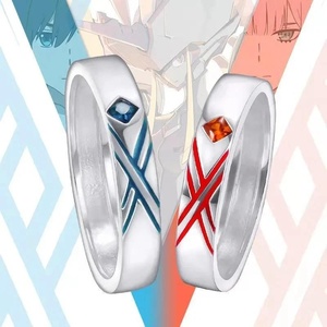 แหวนอะนิเมะที่รักใน franxx แหวนคู่รักปรับขนาดได้สองเพศแหวนคู่รักเครื่องประดับของขวัญแฟชั่นคอสเพลย์เครื่องประดับ - Product Image 1