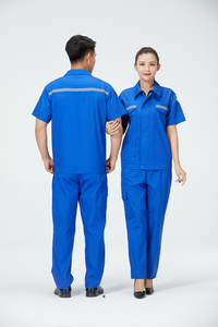 Uniforme de <span class=keywords><strong>Trabajo</strong></span> 100% Algodón, Venta al Por Mayor de Fábrica, Ropa Industrial Personalizada de Manga Corta, Traje de <span class=keywords><strong>Trabajo</strong></span> de Verano - Product Image 4