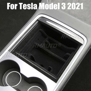 Boîte de rangement pour accoudoir central de voiture, pour Tesla Model 3 Y 2021, organisateur floqué pour console centrale, conteneurs, accessoires de voiture - Product Image 2