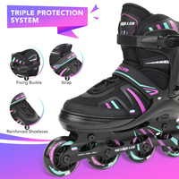 Patins à roulettes ajustables pour enfants avec roues en PU pour garçons, filles, adultes, adolescents, roulements ABEC-7 entièrement lumineux, imperméables