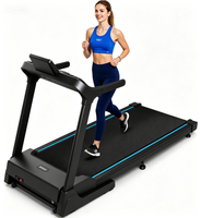 Tapis de course électrique pliable en ABS, inclinaison 9%, 4-en-1, 10 km/h, écran LED intégral, surveillance de la fréquence cardiaque, 2,5 CV