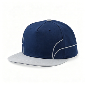 Casquette de baseball sportive bleu marine 100% coton à visière plate réglable unisexe pour le streetwear et les activités de plein air - Product Image 1