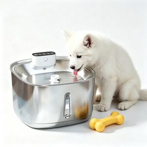 Bebedero para Mascotas de Acero Inoxidable de Grado Alimenticio, Protección Contra la Sequedad, Fuente de Agua para Mascotas de Interior - Product Image 1