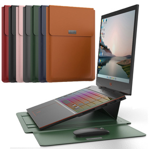 Pu Lederen Laptop Hoes Met Standaard En Muismat, Waterdichte Hoes Voor 13-13.3 Inch Voor Macbook Dames Laptoptas - Product Image 4