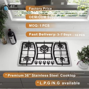 เตาแก๊สแบบฝังขนาด 30 นิ้ว 5 หัวเตา สแตนเลส พร้อมระบบจุดไฟอัตโนมัติแบบไฟฟ้า สำหรับใช้ในครัวเรือนและรถบ้าน อุปกรณ์ทำอาหารกลางแจ้ง - Product Image 2