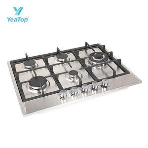 Cuisinière à gaz encastrable 5 brûleurs au design moderne, dotée d'une efficacité de flamme élevée, en acier inoxydable - Product Image 2