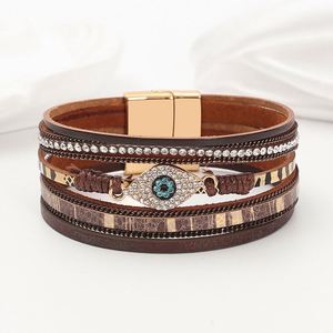 Punk Leather Bracelet Seamless Laser <b>Engraved</b> Logo Synthetic Opal Detail Holiday Gift for Women Balanced Weight Distribution - Product Image 5