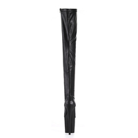 Bottes de pole dance en PU extensible, talon de 20 cm, tige droite, plateforme haute, fermeture éclair latérale intérieure, fabrication sur mesure