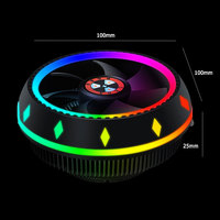 Ventilateur de refroidissement silencieux LED RGB pour ordinateur de bureau, radiateur Radiato, refroidissement coloré pour Intel 115X AMD