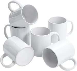 Personalized 11oz 330ml Daily Use White Mug Customizable Logo Sublimation Coffee Cup Tea Travel