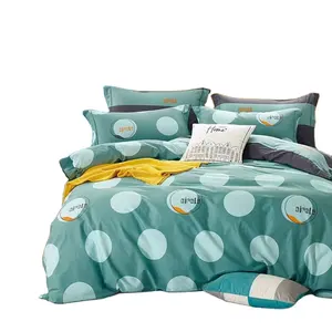 Popüler sıcak satış renkli baskı tasarım pamuk yorgan konforlu yatak örtüsü seti seti