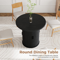 Mesa de Comedor Convertible de Madera Maciza, Versátil, para Dos Personas, con Estante de Almacenamiento Semiabierto, Puerta Corredera, Diseño Moderno, Muebles para el Hogar y Hoteles