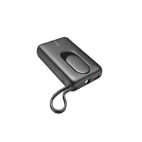 Banco de Energía con Cables Integrados para Teléfono Móvil, Alta Capacidad, Indicador Luminoso, Carga Rápida, Portátil