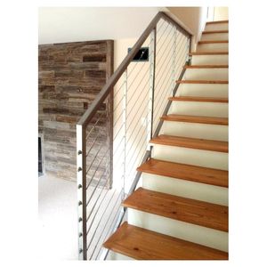 Ace <span class=keywords><strong>Exterior</strong></span> Durable <span class=keywords><strong>Cable</strong></span> de acero inoxidable Barandilla de alambre Barandilla de escalera con pasamanos de madera o acero para casa - Product Image 4