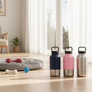 ขวดน้ำสำหรับสัตว์เลี้ยง Petop ป้องกันการรั่วซึม ขวดน้ำพกพาสำหรับสัตว์เลี้ยง ขวดน้ำสำหรับสุนัขแบบพกพา 3 in 1 สำหรับใส่อาหาร - Product Image 1