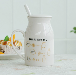 Taza de Cerámica Blanca con Relieve en Forma de Botella de Leche, Taza de Café para Desayuno con Logotipo Personalizado para Hotel, Supermercado, Regalo, Venta al Por Mayor - Product Image 4