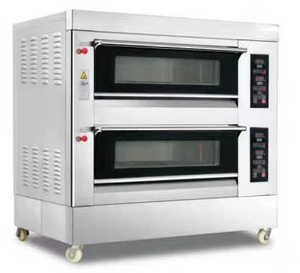 Precio al por mayor comercial de Acero Inoxidable <span class=keywords><strong>Horno</strong></span> eléctrico para hornear <span class=keywords><strong>dos</strong></span> cubiertas cuatro bandejas para uso doméstico y restaurante - Product Image 3