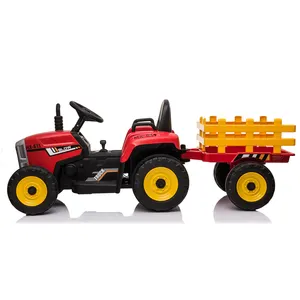 12V Kids Ride On Tractor with Trailer Electric Vehicle Kids Ride on Toy Car