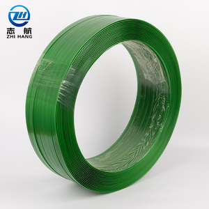 Ruban de cerclage en PET vert haute pression, polyester, polypropylène, 16 mm, rouleaux, prix compétitifs, application d'emballage à la machine - Product Image 1
