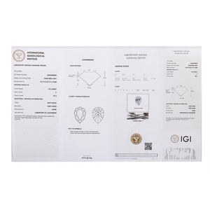 Diamantes sueltos cultivados en laboratorio de pera VS2 color claramente F al por mayor, diamantes cultivados en laboratorio con certificado IGI - Product Image 6