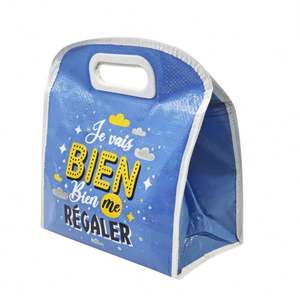 Sac isotherme pour emporter des aliments, nouveau design, fermeture éclair, écologique, en PP non tissé, motif lettres, imperméable - Product Image 4