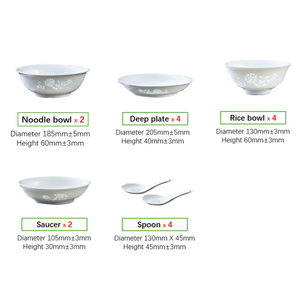 Juego de Vajilla de Porcelana Translúcida de Estilo Chino, Ecológico, de 16 Piezas, Apto para Lavavajillas y Horno, para Uso Doméstico, OEM - Product Image 5