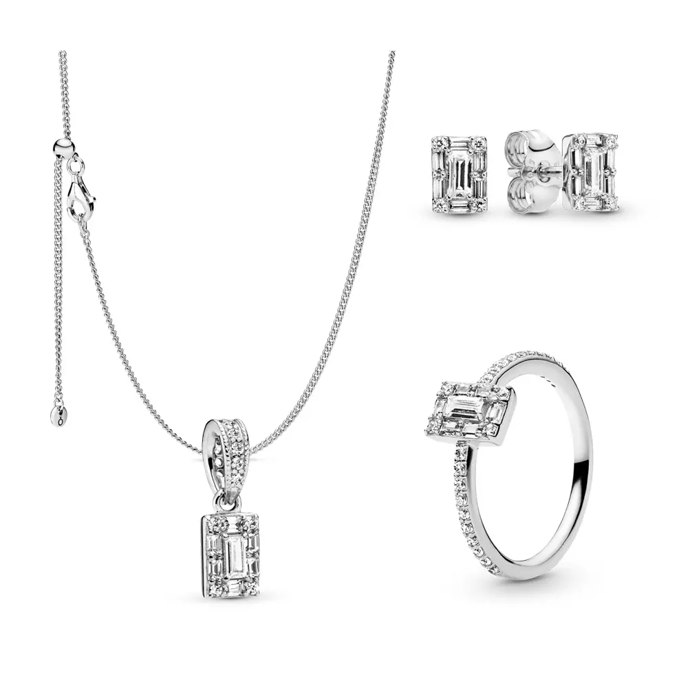 Wong Chuva 925 Sterling Silver anel Asscher Cut Criado Moissanite Rubi Gemstone Casamento Simples Studs Brincos Fine Jewelry sets