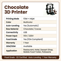 Impresora 3D de Chocolate Multicolor FDM con Inyección de Tinta, Nivelación Automática, Base Calefactada, para Alimentos, Nueva, para Restaurantes, Servicios de Catering, Pequeñas Empresas 1