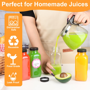 Botella de Vidrio Cuadrada Francesa Transparente de 8oz 12oz 16oz 250ml 350ml 500ml 950ml para Jugo de Frutas con Tapa de Rosca Hermética - Product Image 5