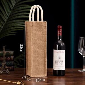 Sac fourre-tout robuste en jute pour bouteille de vin, sac de transport vierge en jute pour bouteille de vin avec logo personnalisé - Product Image 6