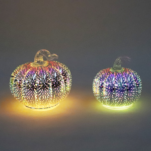 Decorazioni di <span class=keywords><strong>Halloween</strong></span> a Forma di <span class=keywords><strong>Zucca</strong></span> in Vetro <span class=keywords><strong>con</strong></span> LED a Batteria 3D Effetto Fuochi d'Artificio, Certificato CE ROHS per Uso Interno - Product Image 4