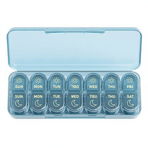 Organisateur de pilules hebdomadaire Daviky, 2 fois par jour, boîte à médicaments AM/PM pour 7 jours, boîte à pilules de voyage pour huiles de poisson et vitamines - Product Image 1
