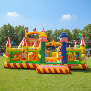 Château gonflable <span class=keywords><strong>de</strong></span> cirque en PVC robuste <span class=keywords><strong>de</strong></span> 0,45 à 0,9 m, château gonflable commercial avec toboggan à <span class=keywords><strong>louer</strong></span> - Product Image 2