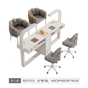 Juego de Mesa y Silla de Manicura de Mármol Multifuncional de Lujo Económico, Estilo Crema, Precio Especial para Una o Dos Personas, Estilo Chino - Product Image 3