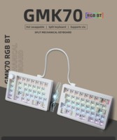 GMK70 Clavier de jeu ergonomique sans fil à chaud 3 modes RGB Type fendu Clavier de jeu mécanique personnalisé Kit Barebone