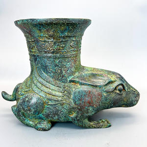 Modèle de conteneur à <span class=keywords><strong>vin</strong></span> en forme de lapin en bronze antique de qualité supérieure Collections d'expositions culturelles historiques Casting - Product Image 1