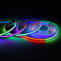 Tira de Luces LED RGB Direccionables COB de 10 mm, 24 V, Programables, con Efecto de Flujo, Control Remoto Inteligente para Entretenimiento