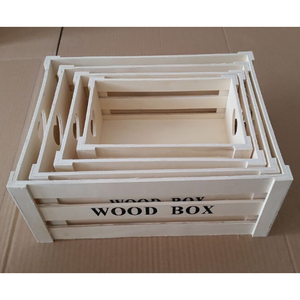 Caja de madera de almacenamiento de amor con marco de listones, se puede usar un juego de 4 <span class=keywords><strong>para</strong></span> <span class=keywords><strong>almacenar</strong></span> macetas de flores suculentas, como cesta de almacenamiento de acabado de escritorio - Product Image 1