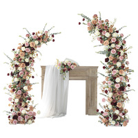 Arc métallique pour décoration de mariage, fournitures de fête, ornement métallique, rose artificielle, toucher réaliste, support de fausses fleurs, pivoine